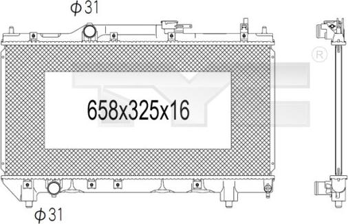 TYC 736-1003 - Radiatore, Raffreddamento motore autozon.pro