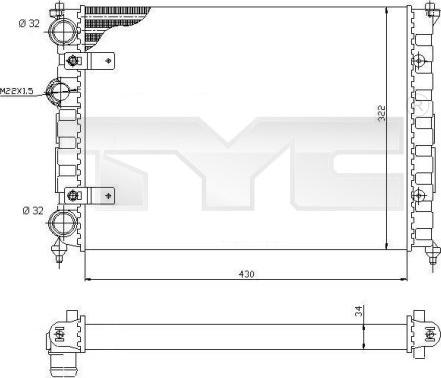 TYC 731-0004 - Radiatore, Raffreddamento motore autozon.pro