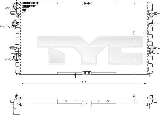 TYC 731-0002 - Radiatore, Raffreddamento motore autozon.pro