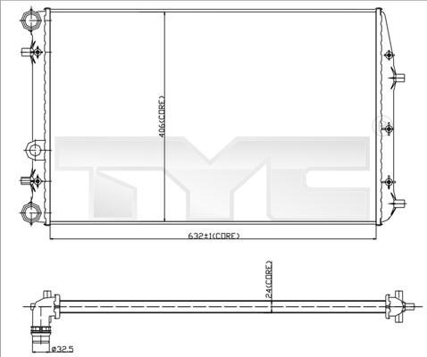 TYC 737-0042 - Radiatore, Raffreddamento motore autozon.pro