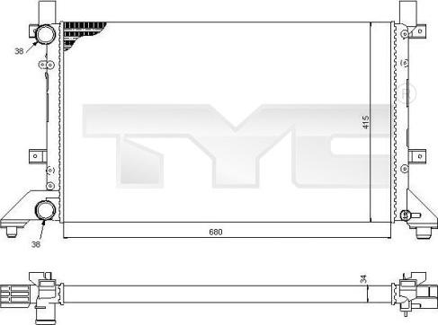 TYC 737-0056 - Radiatore, Raffreddamento motore autozon.pro