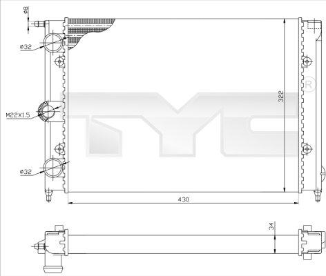 TYC 737-0050 - Radiatore, Raffreddamento motore autozon.pro