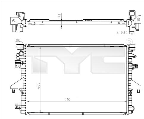 TYC 737-0069 - Radiatore, Raffreddamento motore autozon.pro