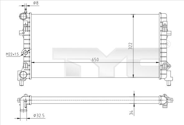 TYC 737-0064-R - Radiatore, Raffreddamento motore autozon.pro