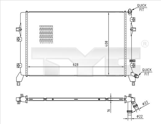 TYC 737-0066 - Radiatore, Raffreddamento motore autozon.pro