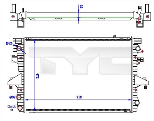 TYC 737-0061-R - Radiatore, Raffreddamento motore autozon.pro