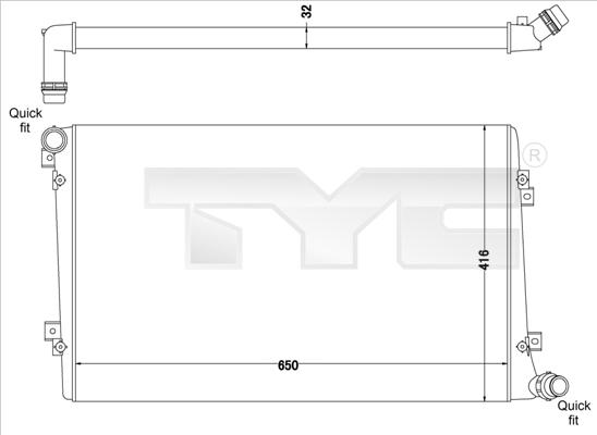 TYC 737-0063-R - Radiatore, Raffreddamento motore autozon.pro