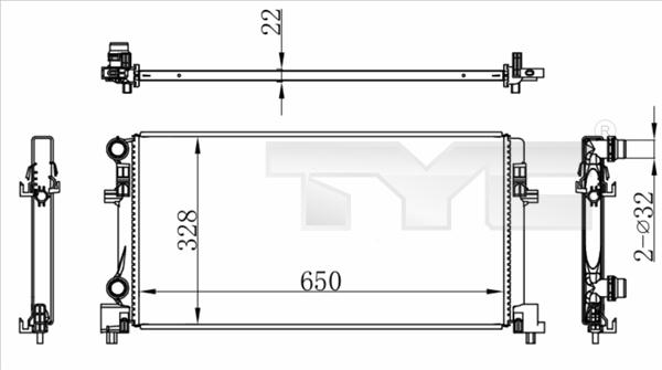 TYC 737-0073 - Radiatore, Raffreddamento motore autozon.pro