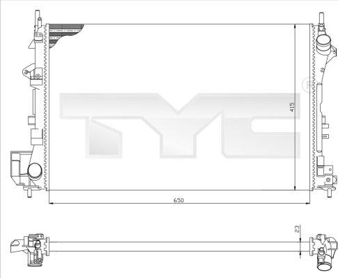 TYC 725-0009 - Radiatore, Raffreddamento motore autozon.pro