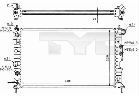 TYC 725-0004-R - Radiatore, Raffreddamento motore autozon.pro