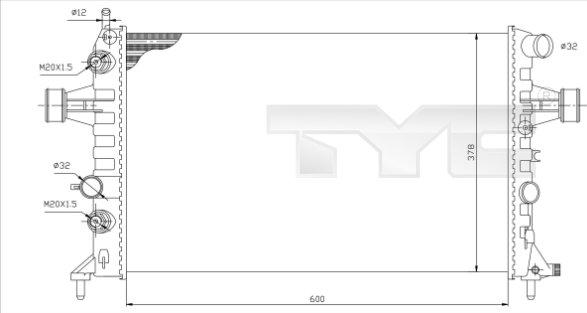 TYC 725-0006 - Radiatore, Raffreddamento motore autozon.pro