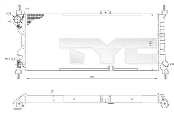 TYC 725-0019-R - Radiatore, Raffreddamento motore autozon.pro