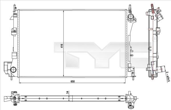 TYC 725-0010-R - Radiatore, Raffreddamento motore autozon.pro