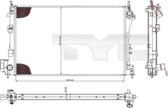 TYC 725-0010 - Radiatore, Raffreddamento motore autozon.pro