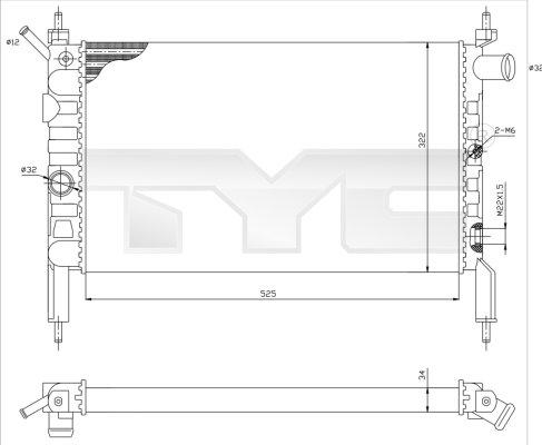 TYC 725-0018 - Radiatore, Raffreddamento motore autozon.pro