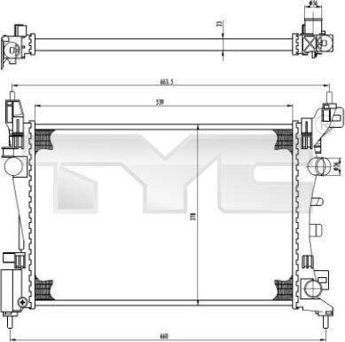 TYC 725-0035 - Radiatore, Raffreddamento motore autozon.pro