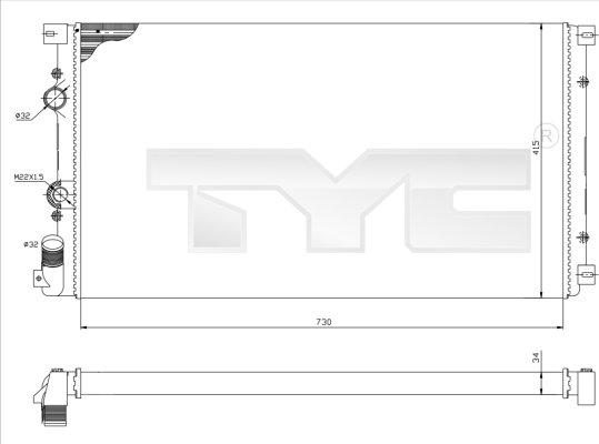 TYC 725-0030 - Radiatore, Raffreddamento motore autozon.pro