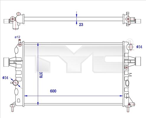 TYC 725-0038-R - Radiatore, Raffreddamento motore autozon.pro