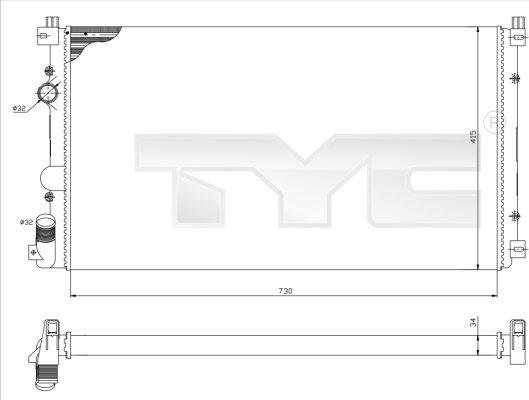 TYC 725-0029 - Radiatore, Raffreddamento motore autozon.pro