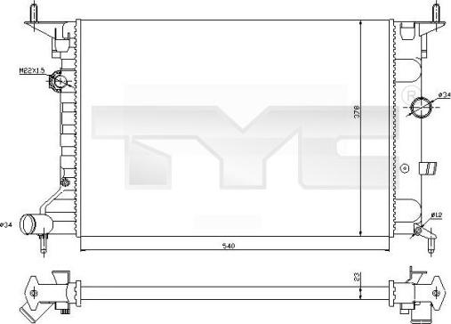 TYC 725-0026-R - Radiatore, Raffreddamento motore autozon.pro