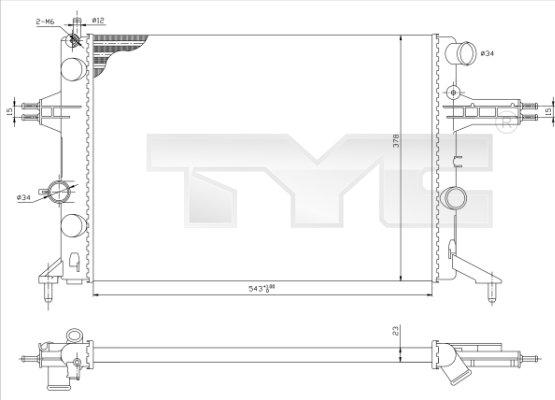 TYC 725-0021 - Radiatore, Raffreddamento motore autozon.pro