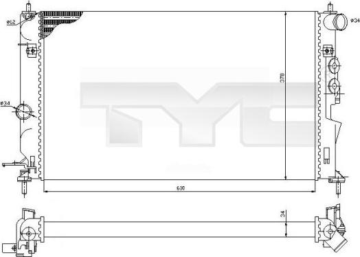 TYC 725-0027-R - Radiatore, Raffreddamento motore autozon.pro