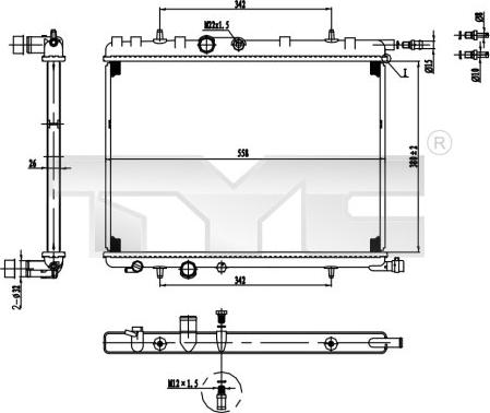 TYC 726-0016 - Radiatore, Raffreddamento motore autozon.pro