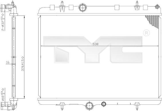 TYC 726-0011 - Radiatore, Raffreddamento motore autozon.pro