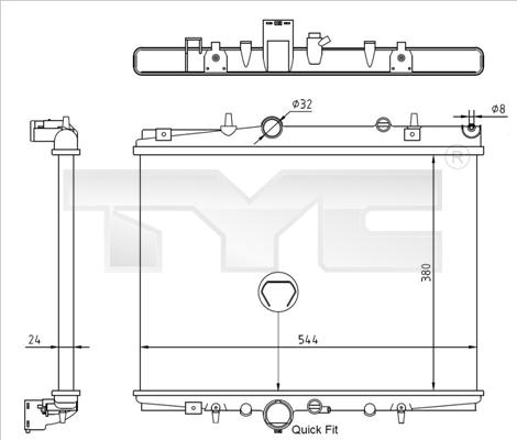 TYC 726-0018-R - Radiatore, Raffreddamento motore autozon.pro