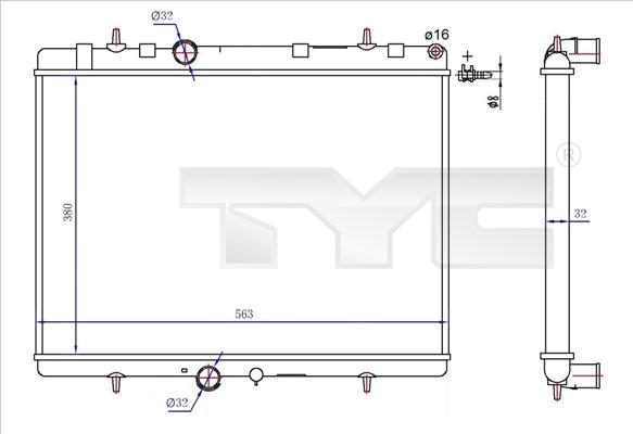 TYC 726-0020-R - Radiatore, Raffreddamento motore autozon.pro