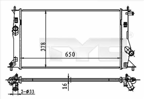 TYC 720-0012 - Radiatore, Raffreddamento motore autozon.pro