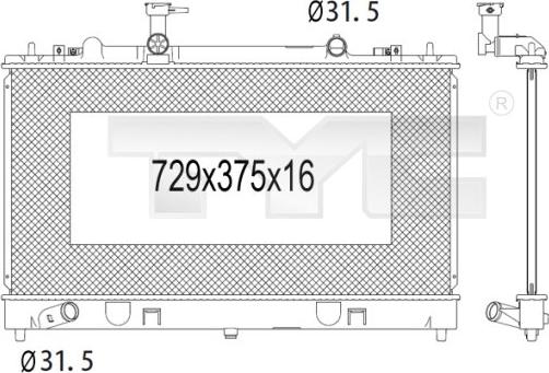 TYC 720-1006 - Radiatore, Raffreddamento motore autozon.pro