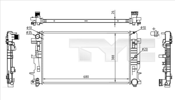 TYC 721-0014 - Radiatore, Raffreddamento motore autozon.pro