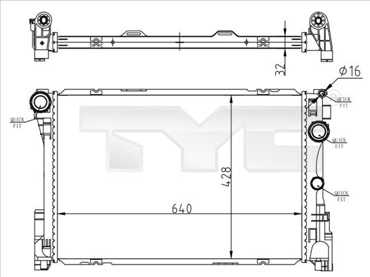 TYC 721-0015 - Radiatore, Raffreddamento motore autozon.pro