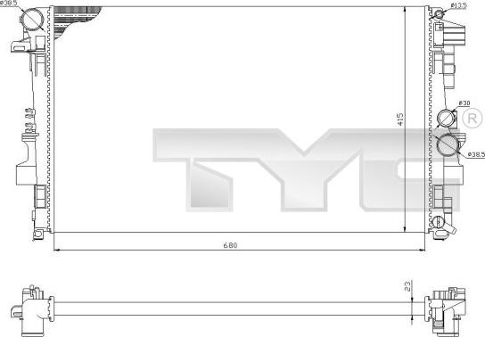 TYC 721-0011 - Radiatore, Raffreddamento motore autozon.pro