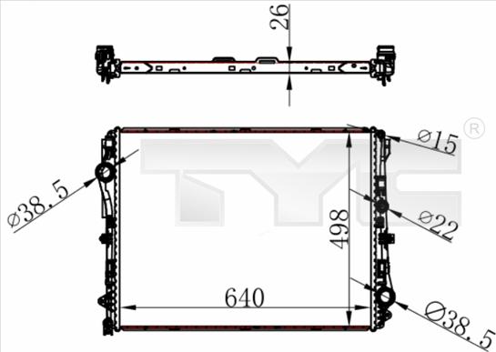 TYC 721-0022 - Radiatore, Raffreddamento motore autozon.pro