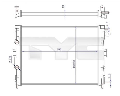 TYC 728-0059-R - Radiatore, Raffreddamento motore autozon.pro