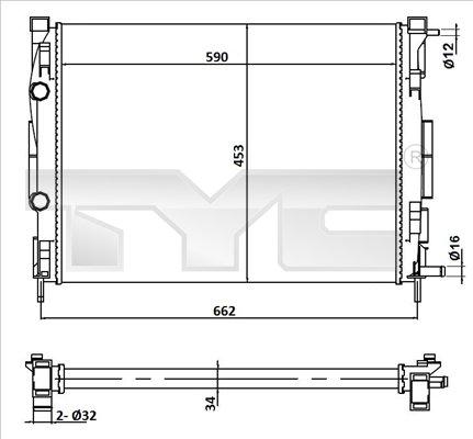 TYC 728-0054 - Radiatore, Raffreddamento motore autozon.pro