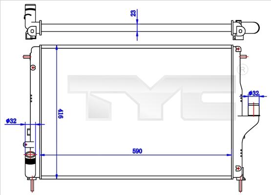 TYC 728-0056-R - Radiatore, Raffreddamento motore autozon.pro