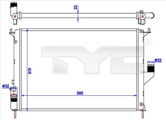 TYC 728-0057 - Radiatore, Raffreddamento motore autozon.pro