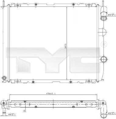 TYC 728-0014 - Radiatore, Raffreddamento motore autozon.pro