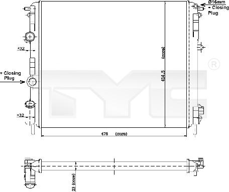 TYC 728-0010 - Radiatore, Raffreddamento motore autozon.pro