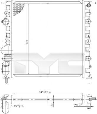 TYC 728-0013 - Radiatore, Raffreddamento motore autozon.pro