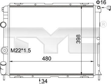 TYC 728-0012-R - Radiatore, Raffreddamento motore autozon.pro