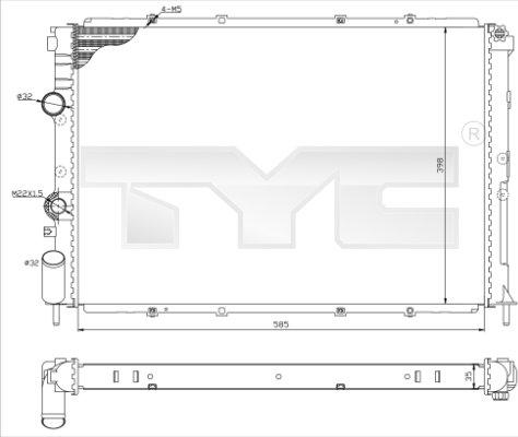 TYC 728-0025-R - Radiatore, Raffreddamento motore autozon.pro