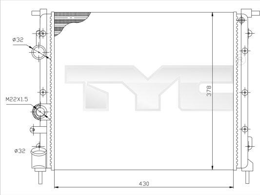 TYC 728-0026 - Radiatore, Raffreddamento motore autozon.pro