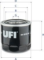 UFI 86.012.00 - Filtro, Sistema idraulico di lavoro autozon.pro