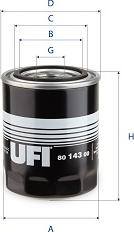 UFI 80.143.00 - Filtro, Sistema idraulico di lavoro autozon.pro