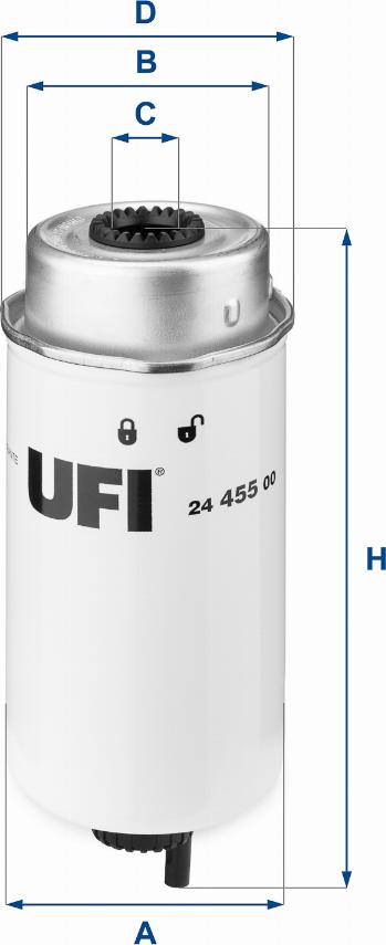 UFI 24.455.00 - Filtro carburante autozon.pro