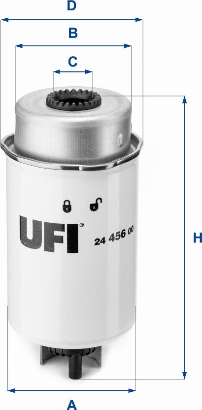 UFI 24.456.00 - Filtro carburante autozon.pro